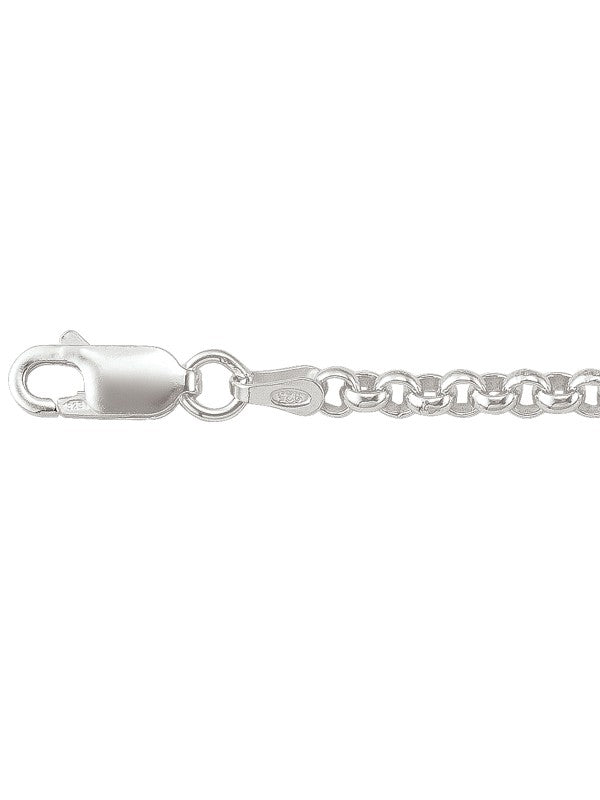 This Ladies Italian Silver Rolo Style Bracelet measures approximately 3.2mm. in width, and 7.5 inches in length, and is secured by a lobster style clasp.  