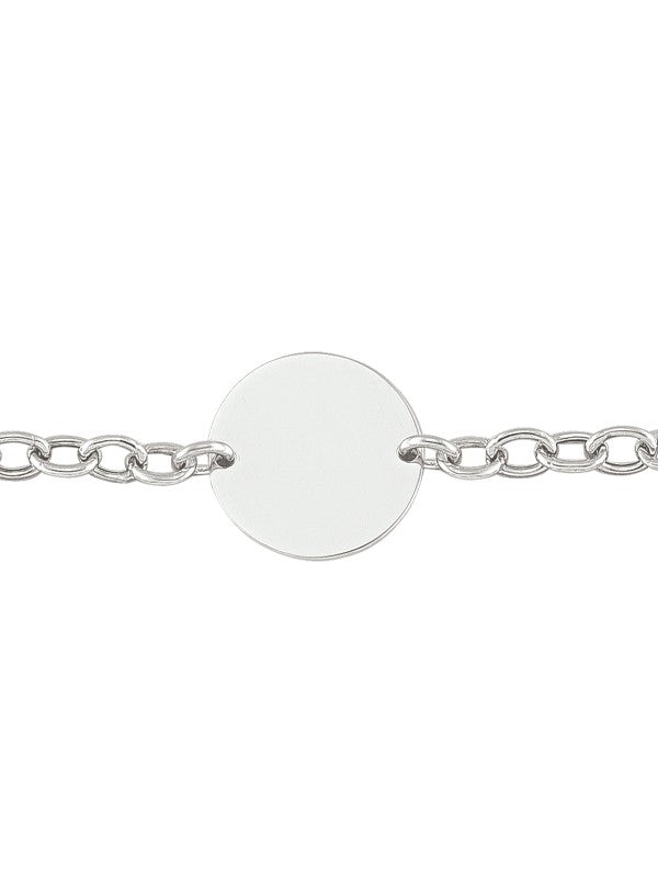 Ladies Silver Engravable Disc Bracele