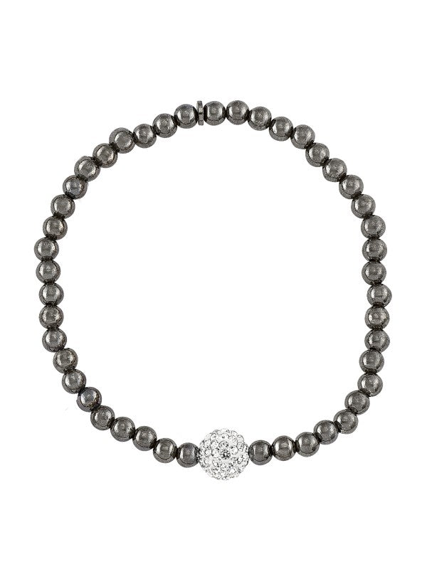 Ladies Silver Bracelet With a Cubic Zirconia Ball Design