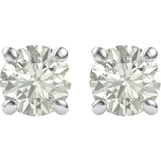 Round Brilliant Cut Moissanite Stud Earrings