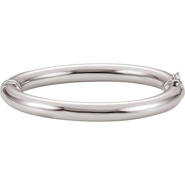 Silver, Wide Rounded Bangle Style Bracelet