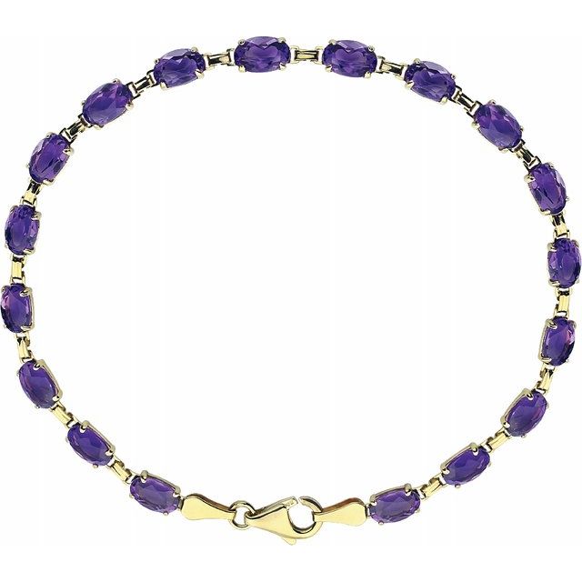 Yellow Gold Amethyst Gemstone Bracelet