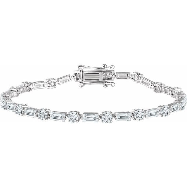 Silver and Cubic Zirconia Tennis Bracelet