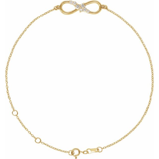 Ladies Gold Infinity Inspired Diamond Accented Bracelet