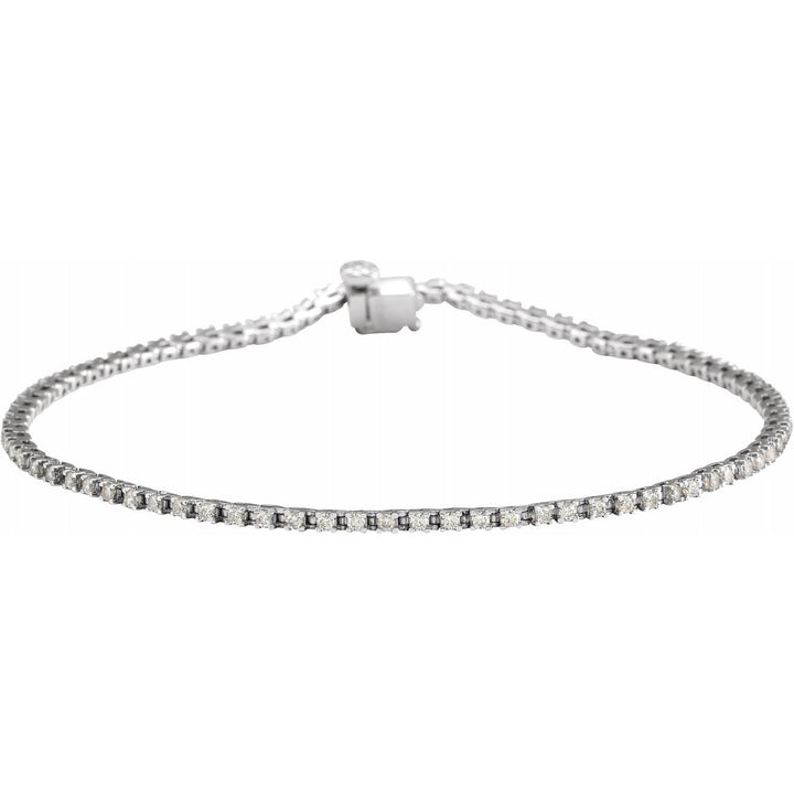 Traditional Slim Design 1.00ctw. Diamond Tennis Bracelet With Genuine Lab Grown Diamonds