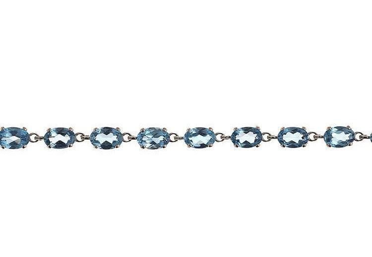 Gold Blue Topaz Bracelet