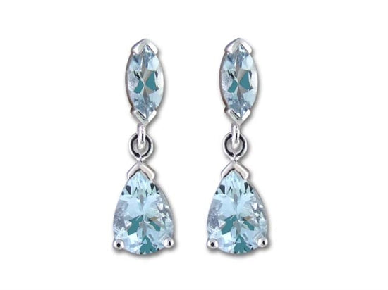 Two Stone Aquamarine Earrings