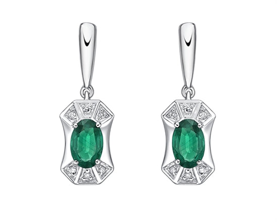 f Oval cut Emerald earrings