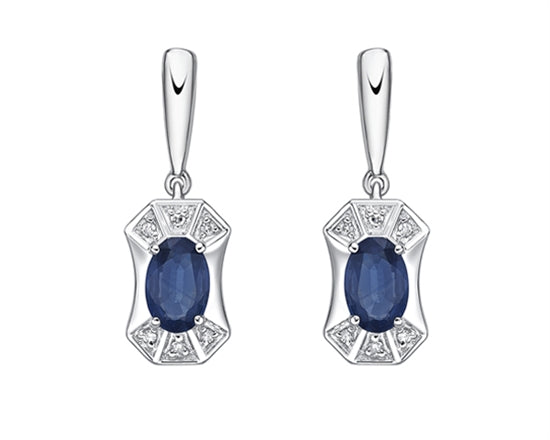 White Gold with Oval shaped Blue Sapphire