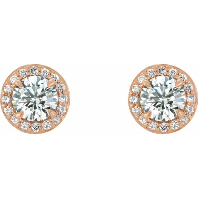 Round Brilliant Halo Earrings