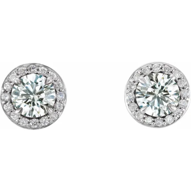 Round Brilliant Halo Earrings