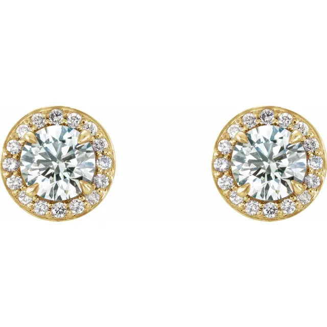 Round Brilliant Halo Earrings