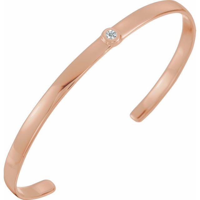 Bezel Set Diamond Cuff Style Bangle Bracelet