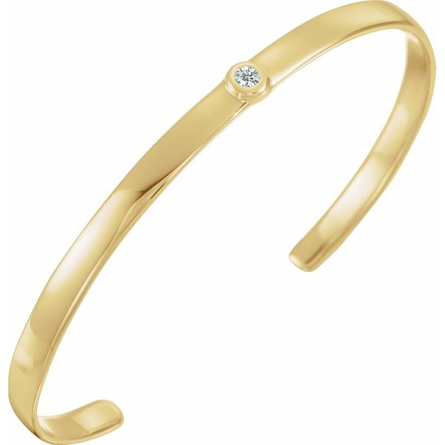 Bezel Set Diamond Cuff Style Bangle Bracelet