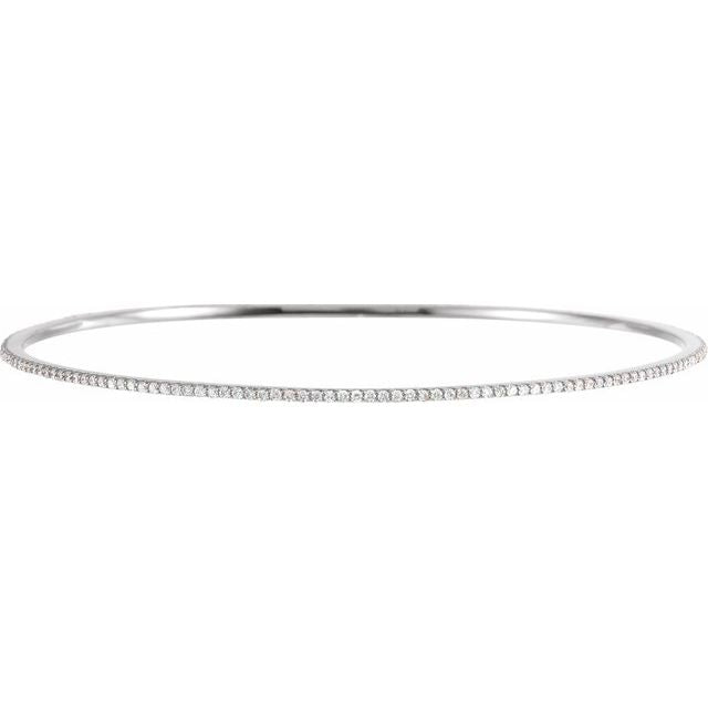 Diamond Stackable Slim Bangle Style Bracelet