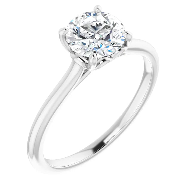 Round 4 Claw Diamond Solitaire Engagement Ring