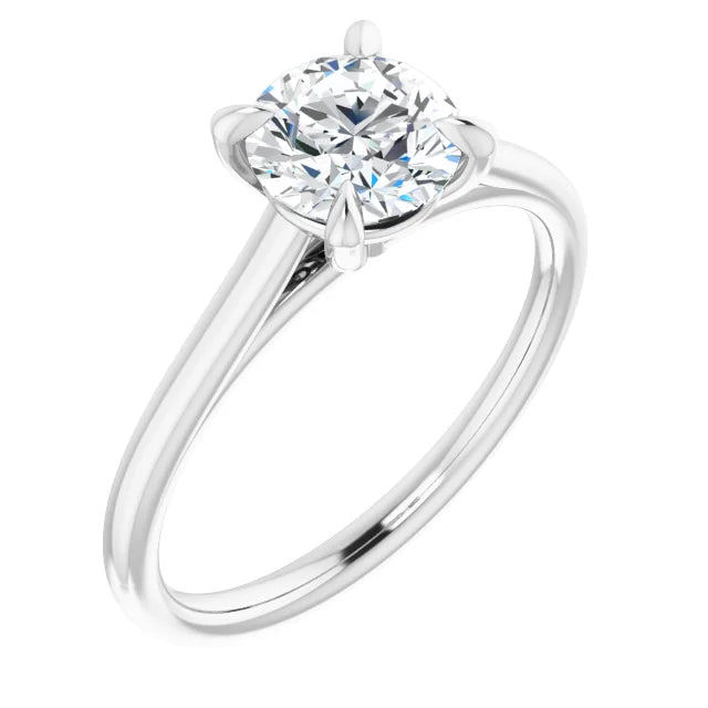 Traditional Round Moissanite Engagement Ring