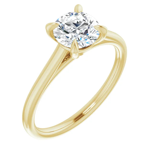 Traditional Round Moissanite Engagement Ring