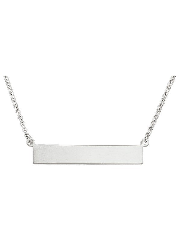 Silver Engravable Bar Necklace