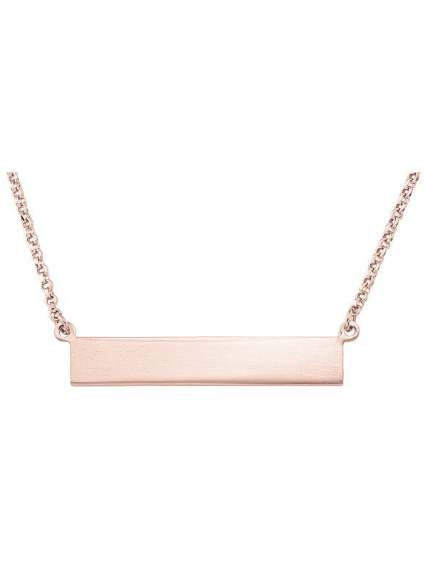 Silver Engravable Bar Necklace