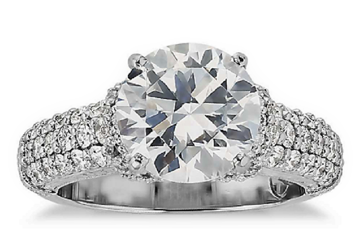 Round Uniquely Designed Diamond Engagement Ring