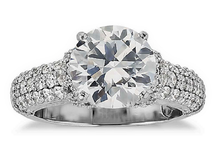 Round Uniquely Designed Diamond Engagement Ring