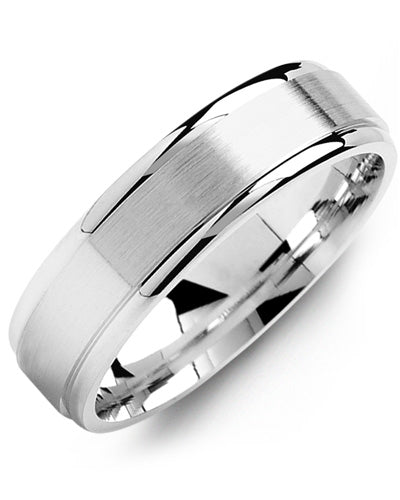 Men’s Flat Brush Polished Edges Wedding Ring